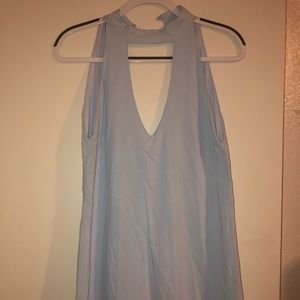 Light blue dress with key hole cut